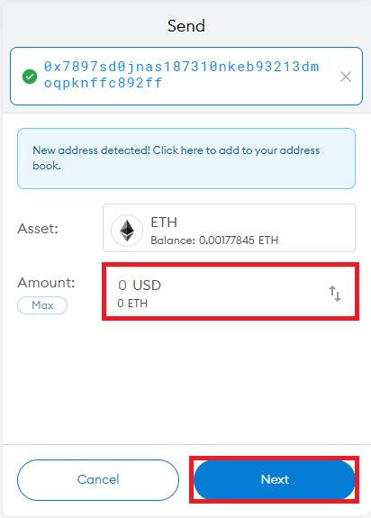 Metamask: Send transaction to other wallet