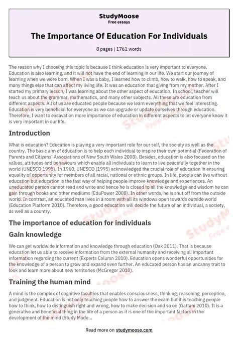The Importance of Education